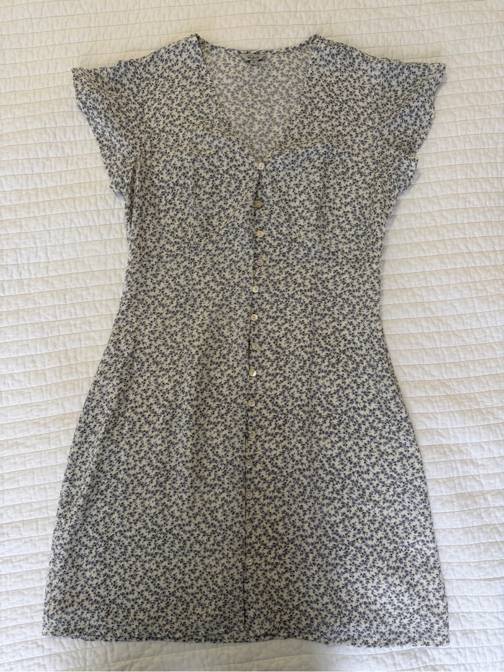 Rails Helena Blue Garden White Mini Dress with Blue Floral Print